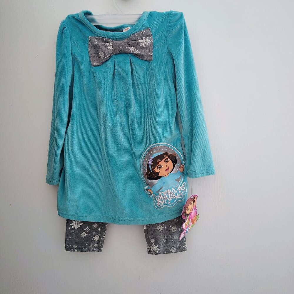 Nickelodeon branded matching set featuring Dora (size 4T)